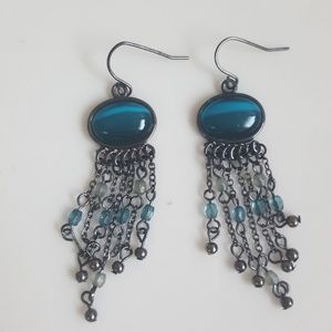 3/$10 Teal chandelier earrings